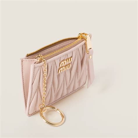 Powder Pink Matelassé Nappa Leather Key Case 